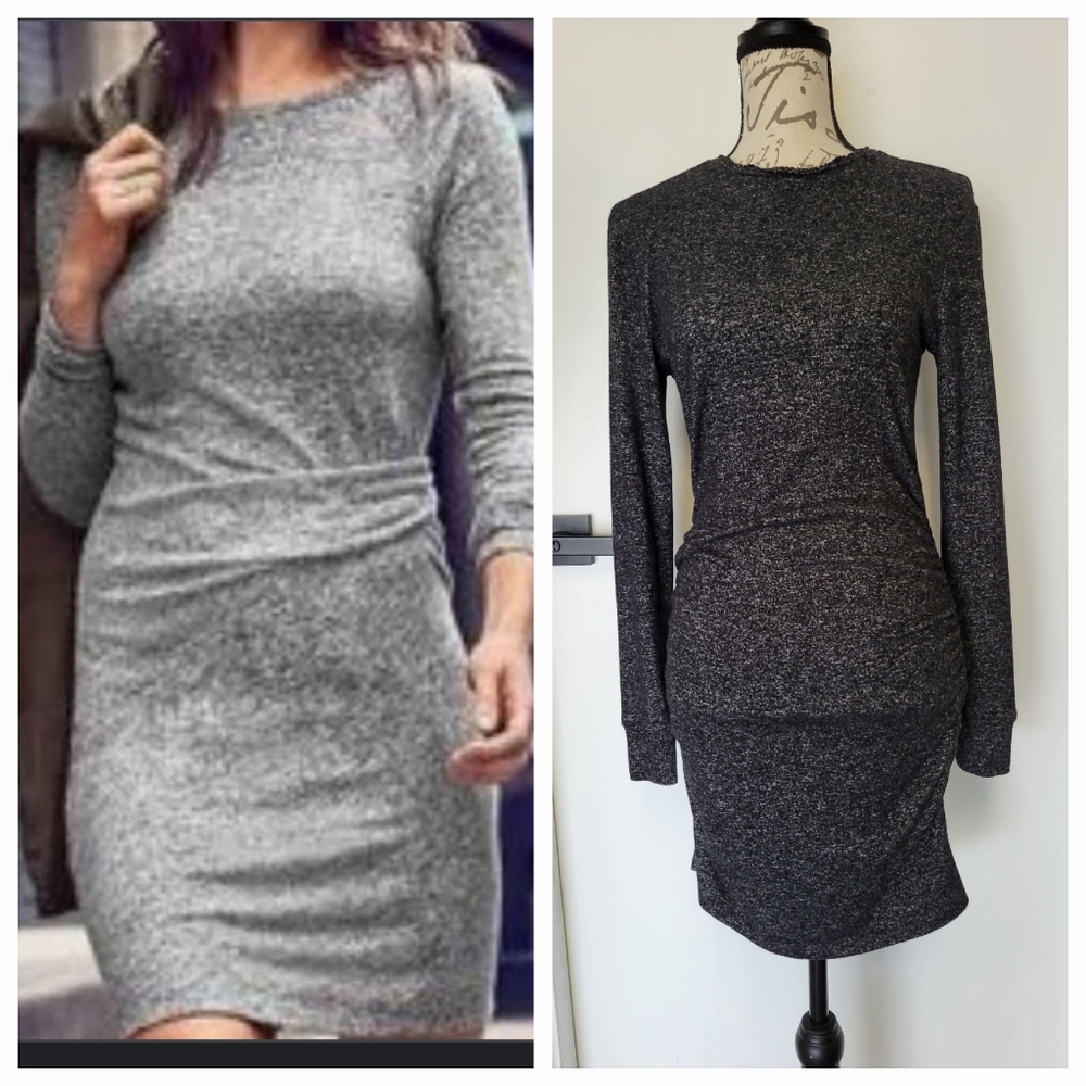 Athleta‎ Charcoal Grey Long Sleeve Bodycon Dress Size XS